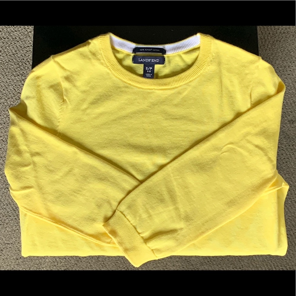 Lands’ End Supima Crew Neck Sweater in Bright Sun